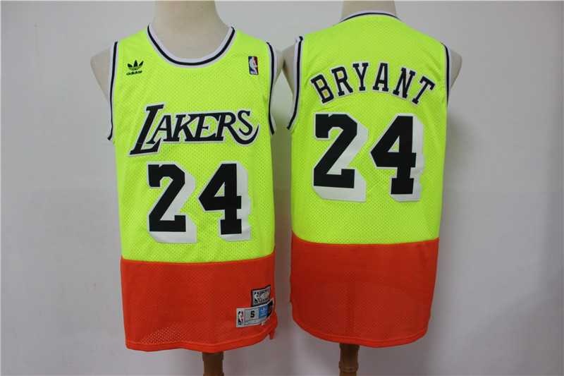 Lakers 24 Kobe Bryant Fluorescent Green Orange Split Hardwood Classics Jersey,We sell and wholesale Lakers 24 Kobe Bryant Fluorescent Green Orange Split Hardwood Classics Jersey on line form chian!
